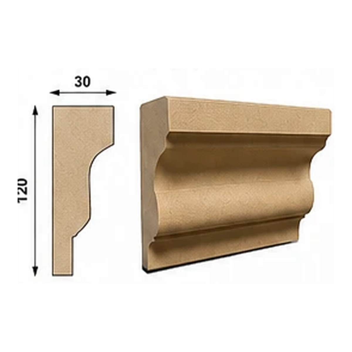 Model FV 1, dimenzije 12 × 3 cm