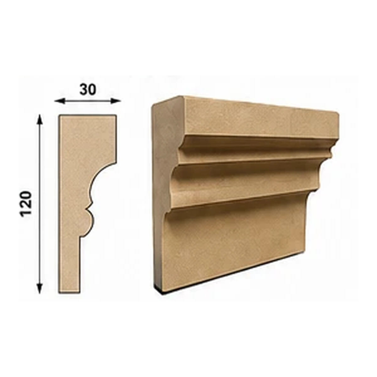Model FV 3, dimenzije 12 × 3 cm