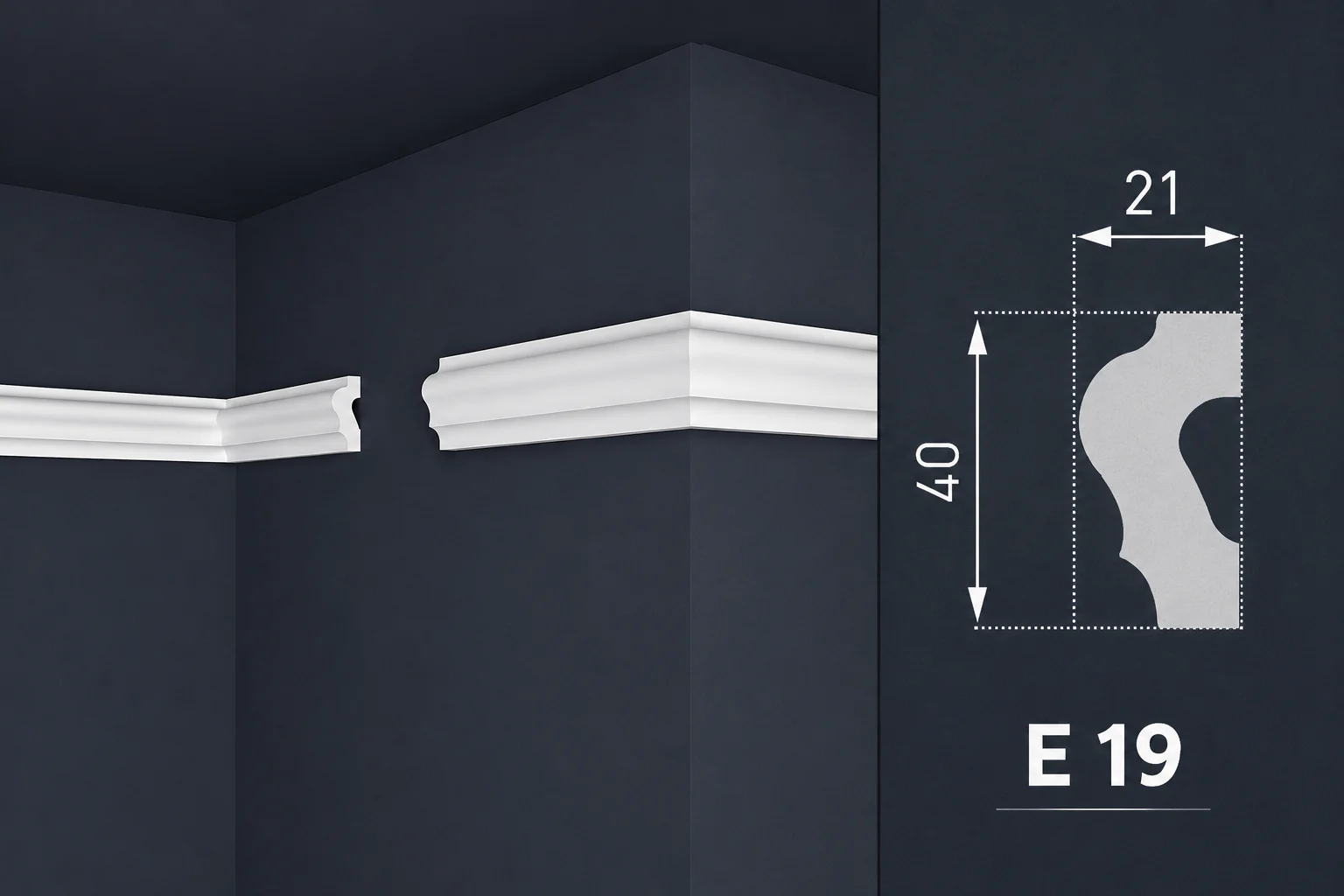 Model E 19, dimenzije 4 × 2,1 cm