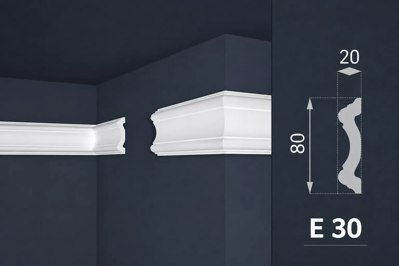 Model E 30, dimenzije 8 × 2 cm
