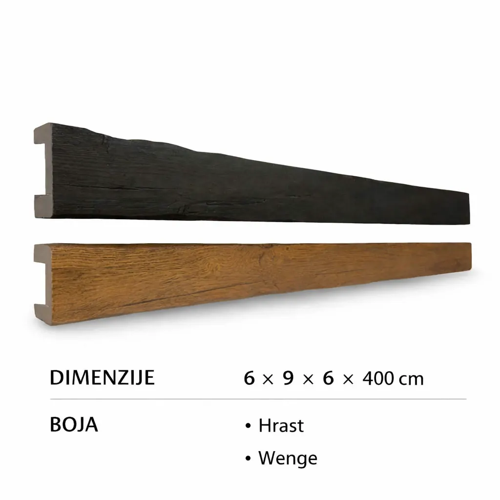 Model PU GREDA 6 × 9, dimenzije 6 × 9 × 6 × 400 cm