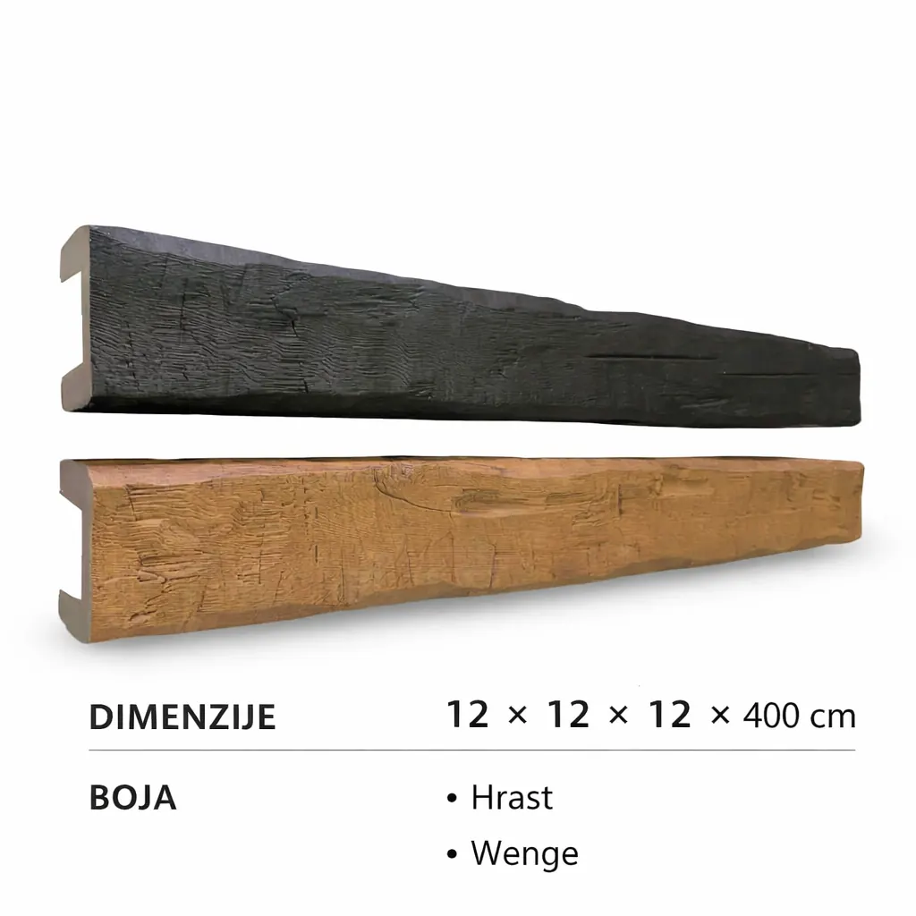 Model PU GREDA 12 × 12, dimenzije 12 × 12 × 12 × 400 cm