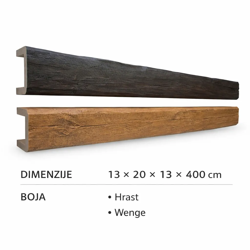 Model PU GREDA 13 × 20, dimenzije 13 × 20 × 13 × 400 cm