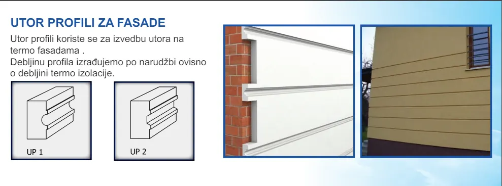 Model UP 1 / UP 2, dimenzije Varijante /8, /10, /12 i /15 prema cjeniku