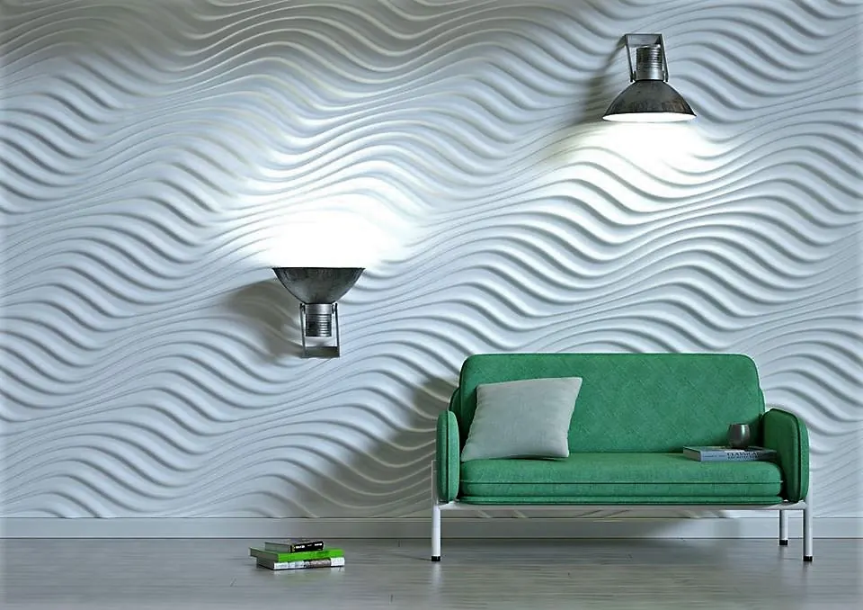 Vizualizacija standardnog valovitog 3D panela PD-3 uz usmjerenu rasvjetu