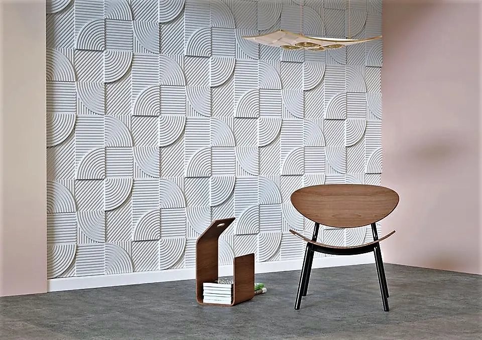 Vizualizacija standardnog 3D panela PD-4 u geometrijskom zidnom rasteru